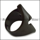 black spartan warrior helmet ring in stainless steel r005201