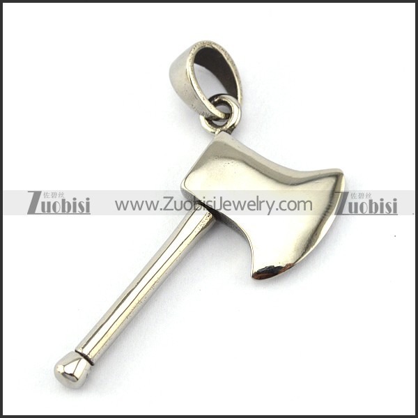 Silver Stainless Steel Axe Pendant p004883