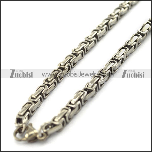 600mm Long Silver Steel Byzatine Chain n001123