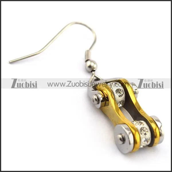 Bling Gold Plated Biker Earrings e001161