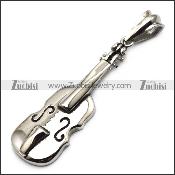 Cute Stainless Steel Violin Pendant p007175