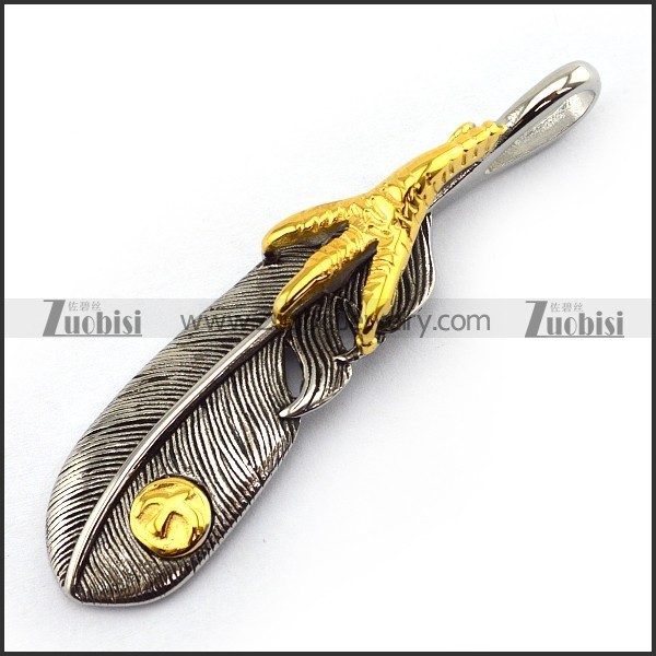 Casting Feather With Gold Plated Claw p003781