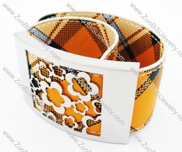 Stainless Steel Brown Leather Bracelet - JB400030