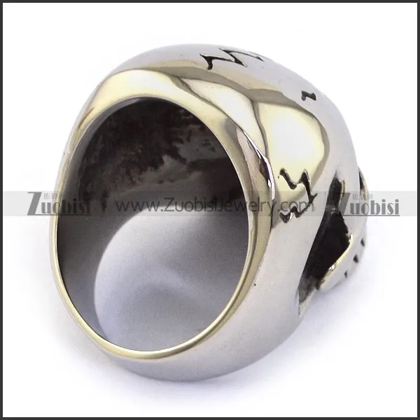 shiny cracking head skull ring r002263