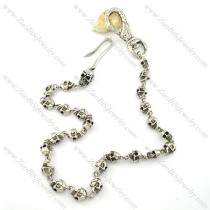 24 3D skull heads jean chains for men with skull buckle -y000004