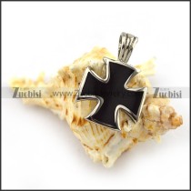 2.5CM Small Black Epoxy Cross Pendant with Solid Buckle p004018