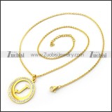 Golden Initial J pendant Chain n001699