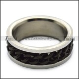 Rotatable Spinner Black Chain Ring as Relax Toys r005378