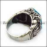 Jumbo Clear Blue Stone Crown Ring r004412