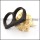 black stainless steel double finger ring for unisex r004712