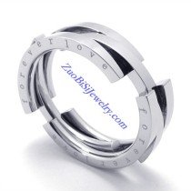8mm Wide Stainless Steel Flexible FOREVER LOVE Rings as Great Valentine Gift for Lover JR430006