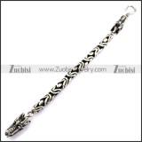 Stainless Steel Casting Chain Bracelet with Two Drogon Head Ends b006347