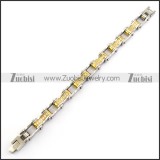 CNC Rhinestones Gold Plating Bicycle Chain Link Bracelet b006152