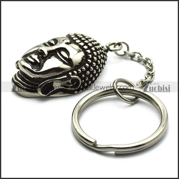 Buddha Head Stainless Steel Keychain k000020