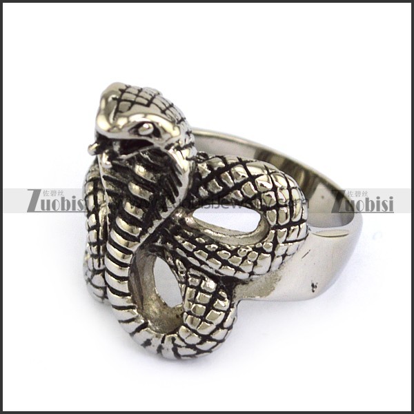 Rattlesnake Ring in Stainless Steel Metal -r000716