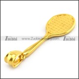 Gold Plating Battledore Pendant p003391