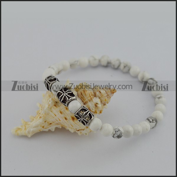 White Glass Beads Barcelets b004924