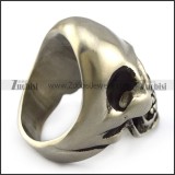 Matt Stainless Steel Skull Ring with Ruby Rhinestone Eyes r004288