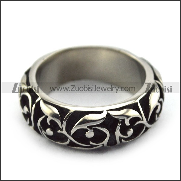 Stainless Steel Casting Vine Ring r004381