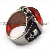 Red Oval Faceted Jumbo Stone Ring r004228