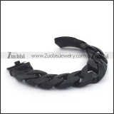 24.5MM Wide Heavy Weight Black Stainless Steel Casting Bracelet for Mens b004869