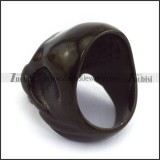 Black Medium Size Skull Ring in Stainless Steel r003572