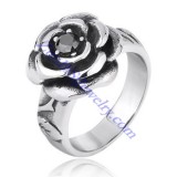 black zircon rose ring JR350091