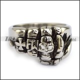316L Skull Fist Ring Crafted Casting in Stainless Steel -JR430004