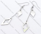Solid and Hollow Rhombus Stainless Steel earring - JE050157