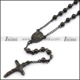 Black Rosary Necklace n001607