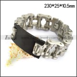 25MM Wide Bicycle Chain Link Bracelet with Black Plated ID Tag b004619