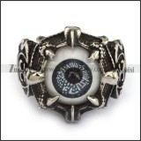ashy tone evil eye ring in stainless steel JR350271