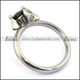solid black facted zircon ring for lady r002078