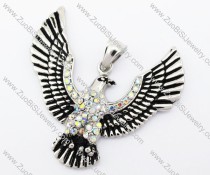 Stainless Steel King of Birds Pendant in AB color Artificial Diamond - JP420007