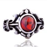 Top Quality Red Stone Ring with Punk Style -JR350002