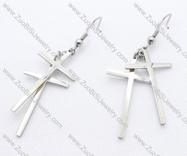 Double Crosses Stainless Steel earring - JE050110