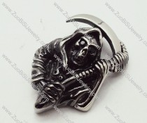Skull Jewelry of Stainless Steel Death Messenger Pendant with Black Eyes- JP090171