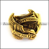 Yellow Gold Pating RIDE TO LIVE Eagle Ring for Motorcycle Bikers -r000726