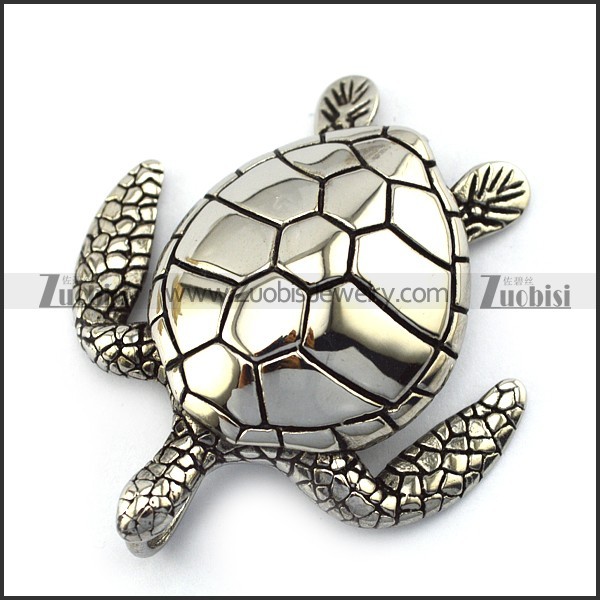 5.4CM Long Vintage Turtel Pendant in Stainless Steel p004888