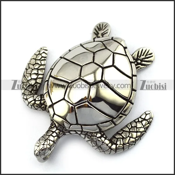 5.4CM Long Vintage Turtel Pendant in Stainless Steel p004888