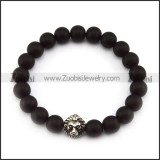 20 Black Beads with 10mm Diameter and One SS Metal Lion Bead b005945