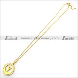 Gold Plating O Link Chain with Intial V Charm n001711
