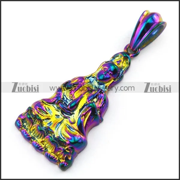 Colorful Guanyin Pendant p004926
