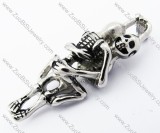 Make Love Skull Pendant in Stainless Steel -JP330093