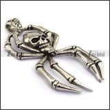 Silver Stainless Steel Spider Pendant p003286