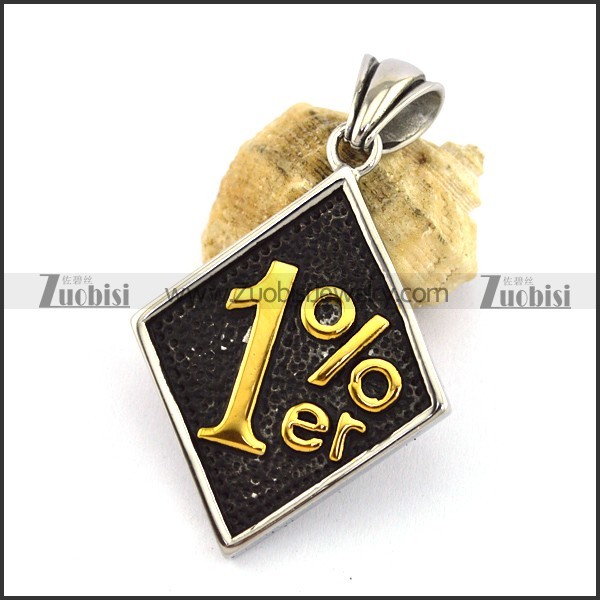 Golden 1%er Silver Pendant p002999