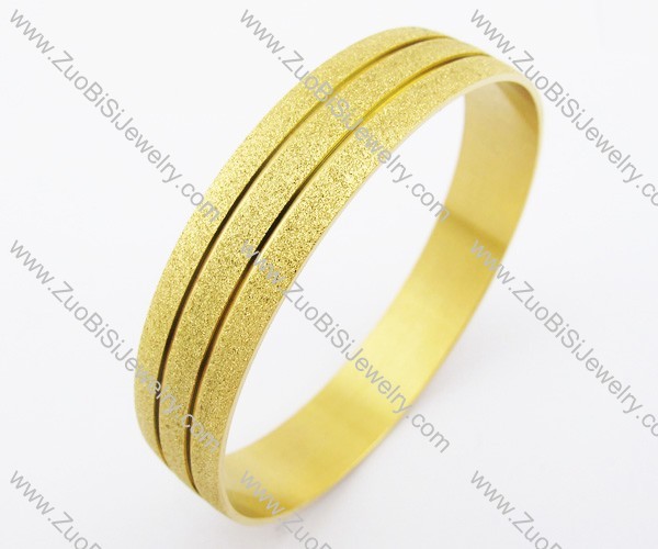 12mm Wide Yellow Gold Stainless Steel Bangle- JB200141
