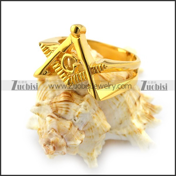 18K Gold Plating Mason Ring r004631