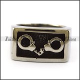 Stainless Steel Handcuffs Ring r004879