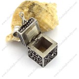 Stainless Steel Cubic Jewelry Box Charm Locket p002852
